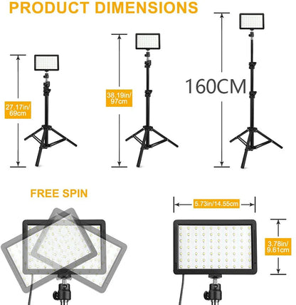 Multi-Color LED Lighting Kit with Tripod Stand (3.5ft & 5ft)