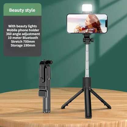 Multifunction Selfie Stick & Tripod Stand with Light + Remote