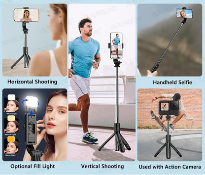 Portable Adjustable Selfie Stick Tripod with Remote