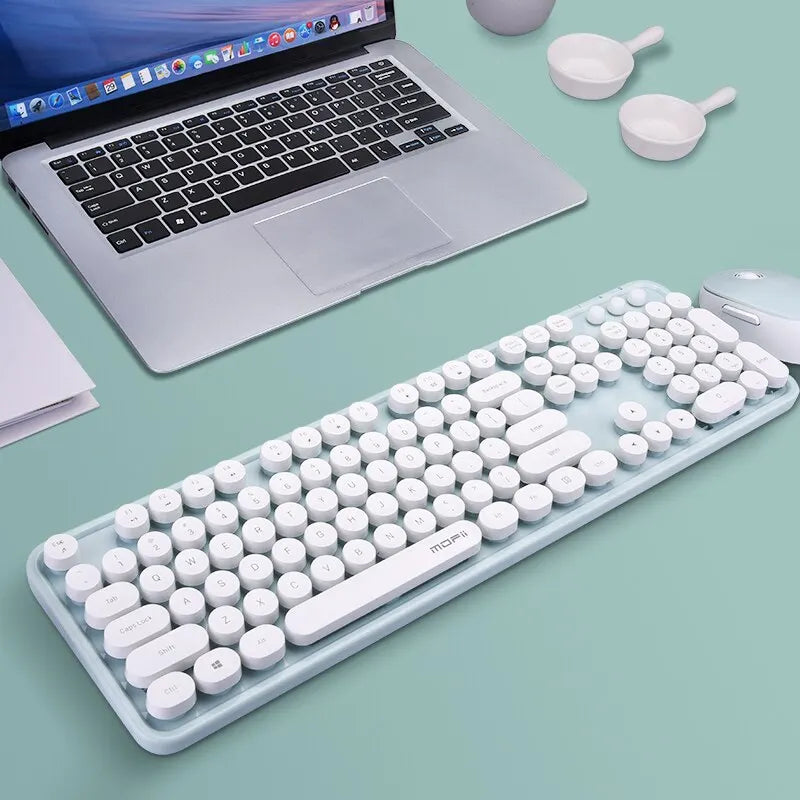 Colorful Keys Wireless Keyboard And Mouse Set