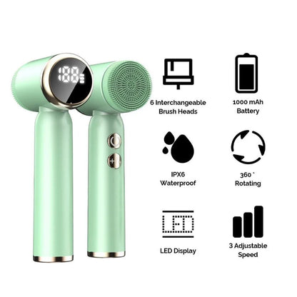 6 In 1 Ultrasonic Electric Face Cleansing Brush