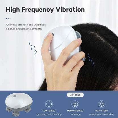 Scalp Head Massager With Red Light Therapy