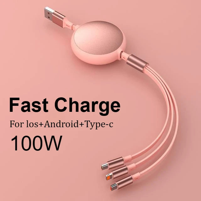 3 in1 USB Retractable Charging Cable